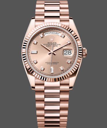 Replica Rolex Day-Date m128235 0009 Everose Gold Pink Rose Dial 36MM Unisex Watch