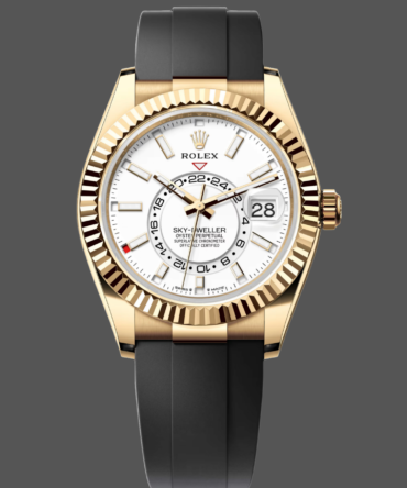Rolex Sky Dweller m336238 0003 Yellow Gold White Dial 42mm Mens Replica Watch