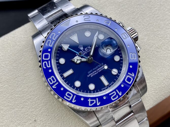 Rolex GMT Master II 126710 "Wildman" 904L SS Blue Dial on SS Oyster Bracelet