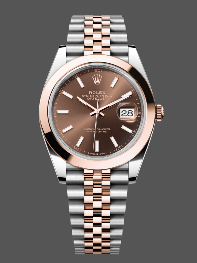 896244101 Rose Gold Chocolate Brown Index Dial 41MM Mens Replica Watch