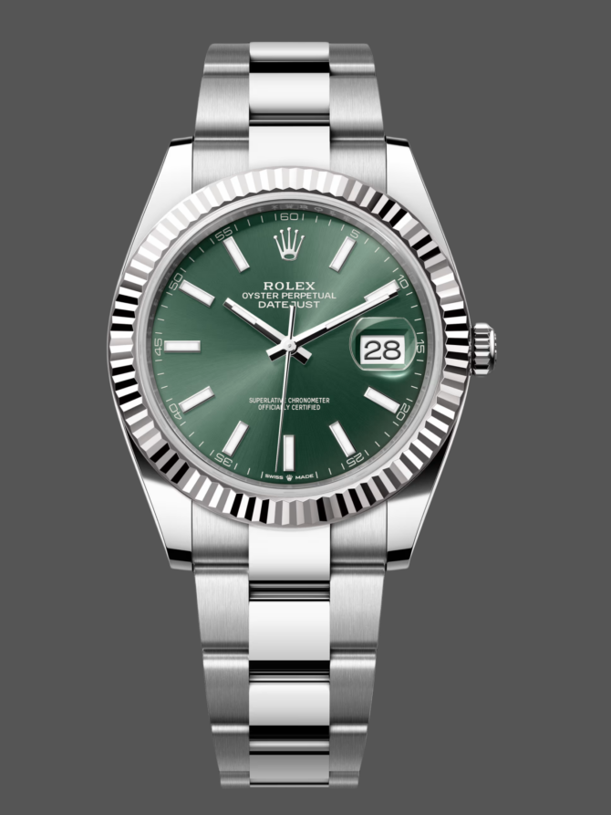 Fluted Bezel Green Dial 4426334 0027 Mens Replica Watch