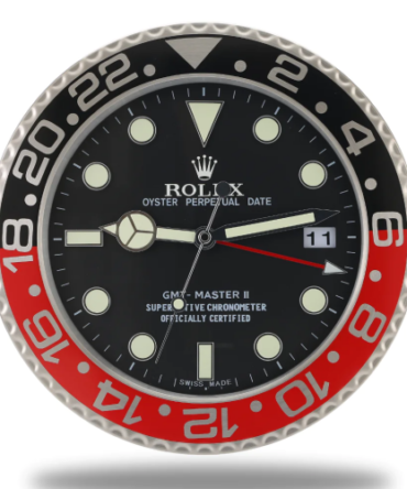 Rolex GMT Master Black & Red Wall Clock