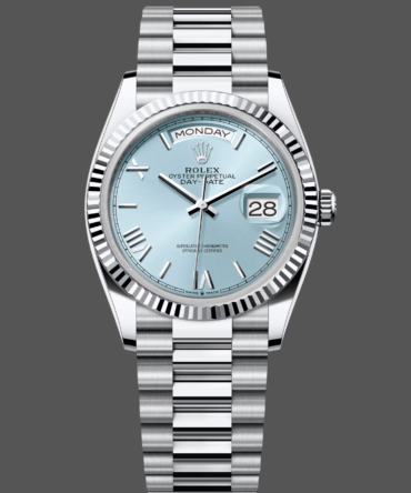 Replica Rolex Day Date 128236 0018 Ice Blue Roman Dial