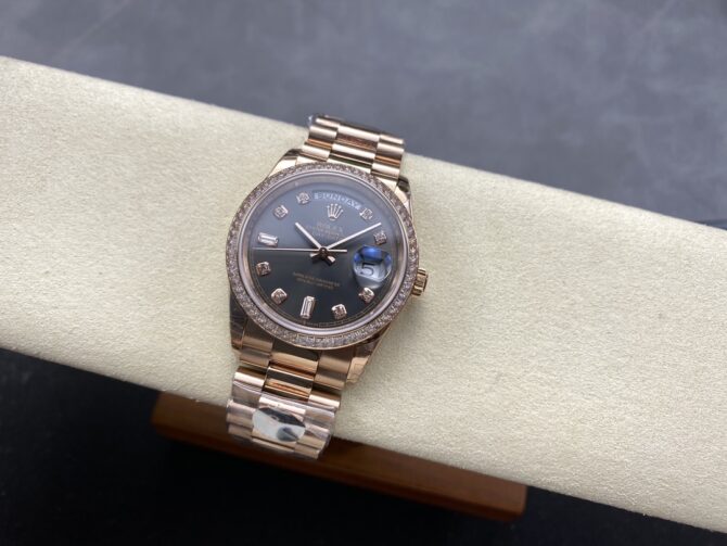 Replica Rolex Day-Date 128345RBR Slate Dial Everose Gold 36MM Unisex Watch
