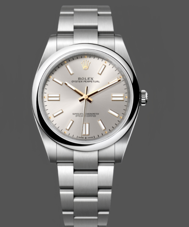 Rolex Oyster Perpetual 41mm Smooth Bezel Oyster Bracelet Silver Dial 124300 0001