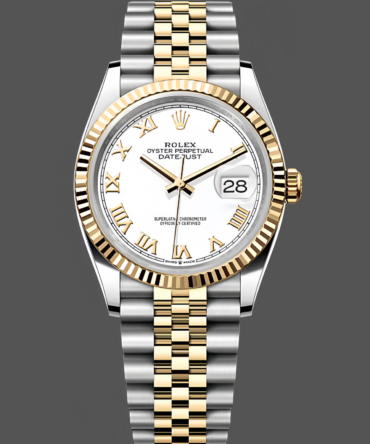7423001 White Roman Dial Fluted Bezel 36MM Unisex Replica Watch