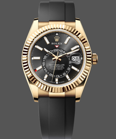 Rolex Sky Dweller m336238 0002 Yellow Gold Black Dial 42mm Mens Replica Watch