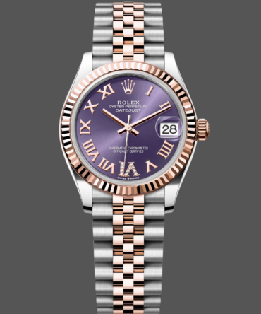 Rolex Datejust 31 Aubergine Pave Roman Dial M278271 0020 Women's Watch