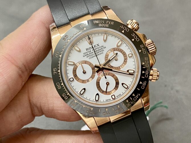 Rolex Cosmograph Daytona 116515LN Everose Gold Ivory Dial 40mm Mens Replica Watch
