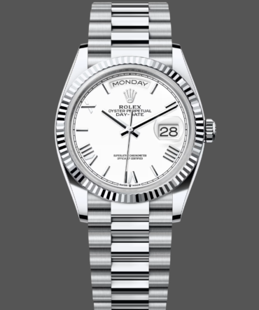 Replica Rolex Day Date 36 White Dial Platinum President Bracelet m128236 0017