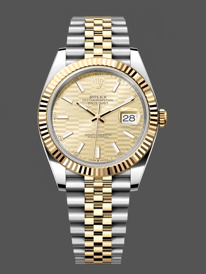 0012214233 Champagne Motif dial Fluted Bezel 36MM Unisex Replica Watch