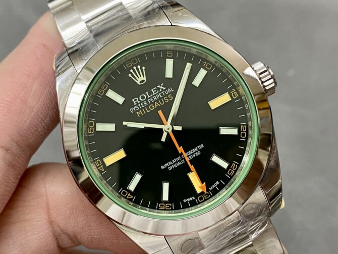 Rolex Milgauss 116400GV Stainless Steel Black Dial 40MM Mens Replica Watch