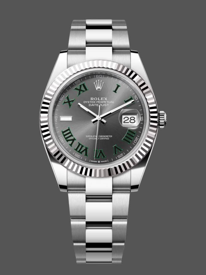 85231434 0021 Fluted Bezel Grey Wimbledon Dial 41MM Mens Replica Watch