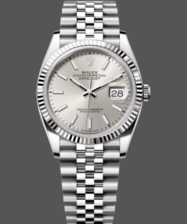 7423514 Fluted Bezel Silver Index Dial 36MM Unisex Replica Watch
