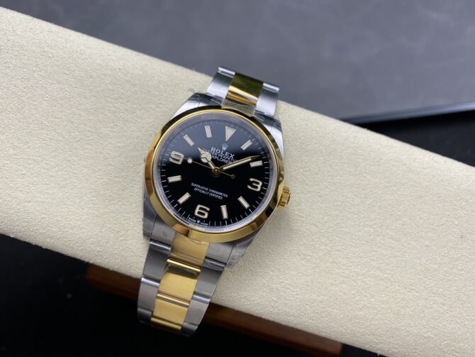 Rolex Explorer 36 Black Dial Yellow Gold M124273 0001 Women's Watch