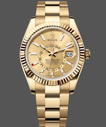 Rolex Sky Dweller 42mm Yellow Gold Champagne Dial m336938 0001 Men's Replica Watch