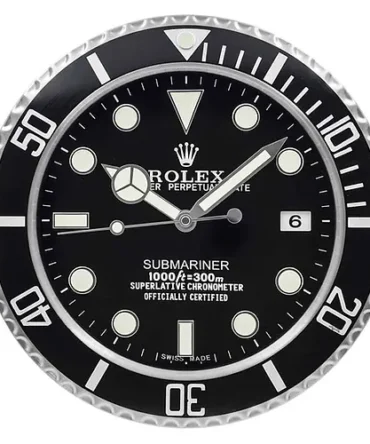 Rolex Submariner Black Wall Clock