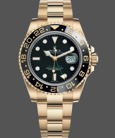 Rolex GMT Master II 40mm Black Dial 116718LN 18k Yellow Gold Men's Watch