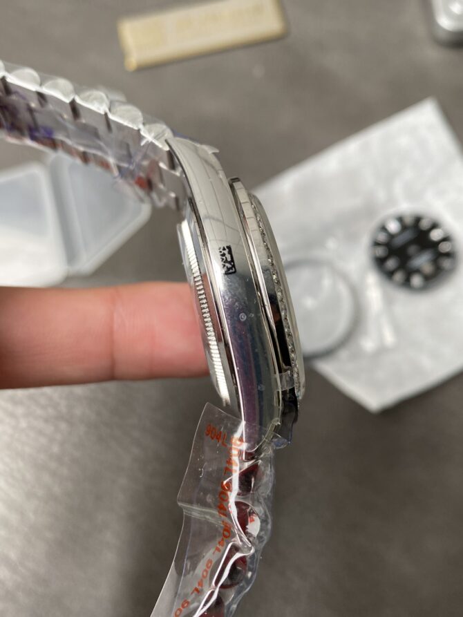 Replica Rolex Day-Date 228349RBR Meteorite Dial Diamond Bezel 40mm Mens Watch