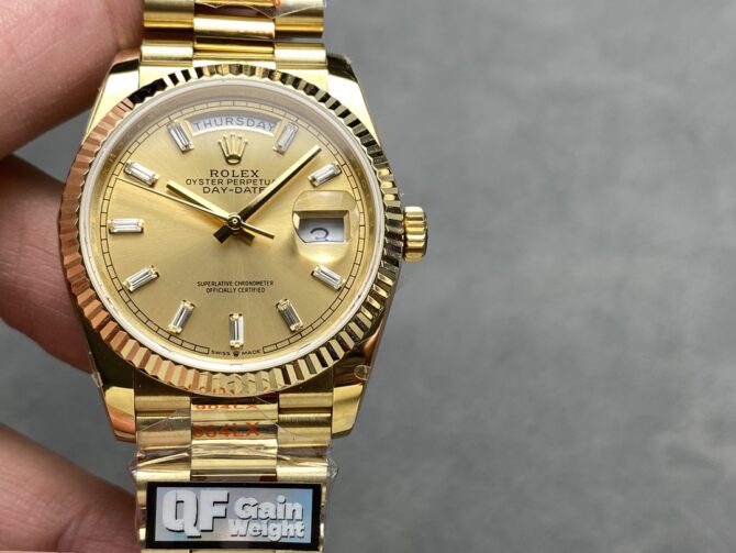 Replica Rolex Day Date 36 Champagne Dial Yellow Gold Bracelet 128238 0132