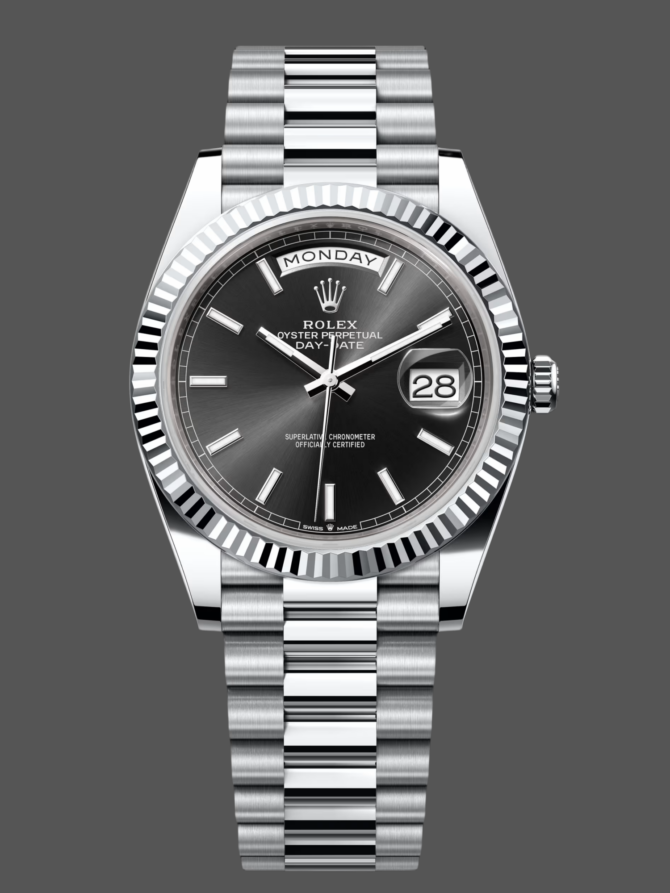 Replica Rolex Day Date 40 Platinum Black Dial M228236 0003 Men's Watch