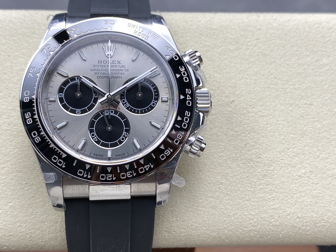 Rolex Daytona 126519LN 0006 40mm Silver Ghost Dial White Gold Oysterflex