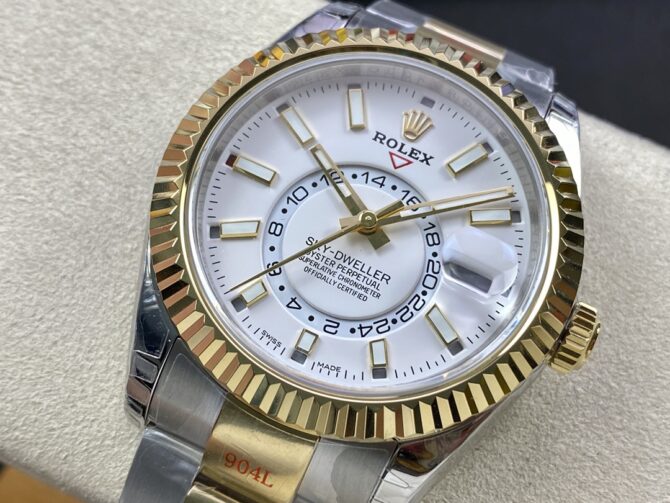 Rolex Sky Dweller 42mm White Dial Stick Markers m336933 0005 Men's Watch