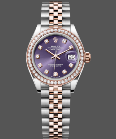Rolex Datejust 28mm Everose Gold m279381rbr 0015 Aubergine Diamond Lady Watch