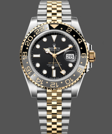 Rolex GMT Master II Black Dial Steel 18kt Yellow Gold 126713GRNR 0001 Men's Watch
