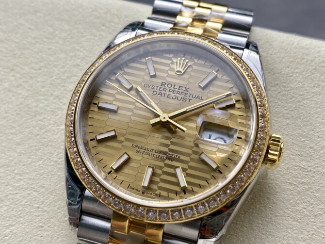 Rolex Datejust 126283RBR 0031 Champagne Fluted Motif 36mm Dial