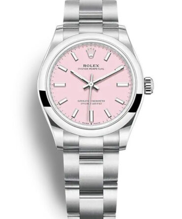 Replica Rolex Oyster Perpetual Lady 34mm Candy Pink Dial 124200