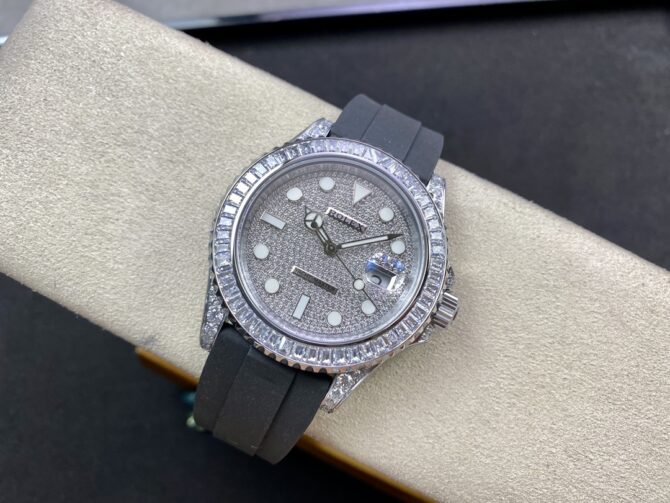 Rolex Yacht Master 226679TBR White Gold 42mm Baguette Diamond Watch