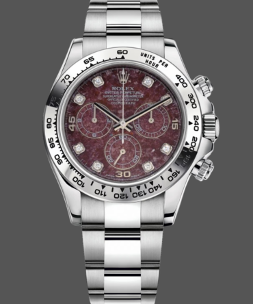 Rolex Cosmograph Daytona 40MM White Gold Rare Rubellite Dial 116509 Men's Watch